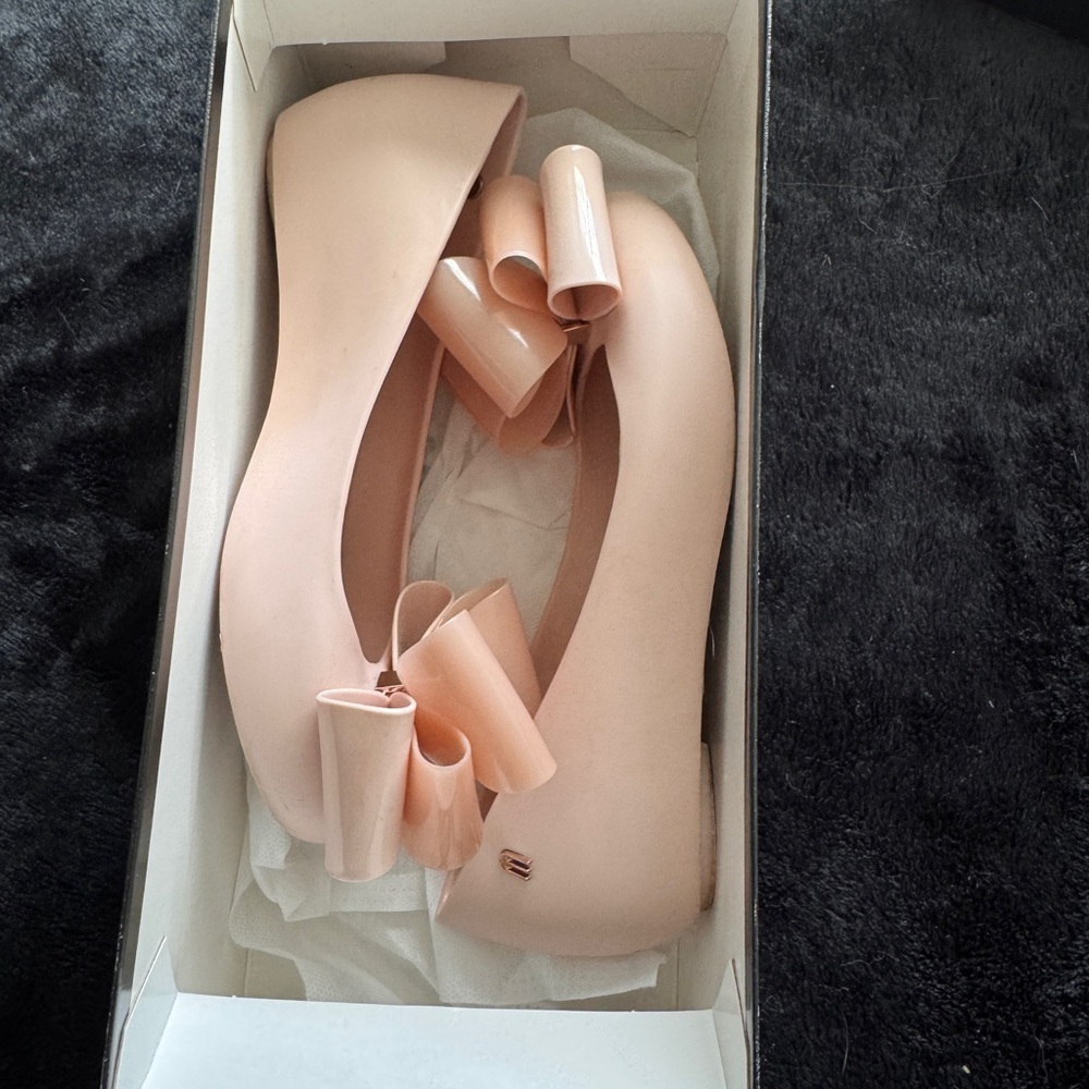 Melissa Pink Flats Elegant Satin Finish